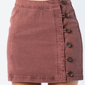 Nectar Clothing Don’t Go Skirt in Burgundy
